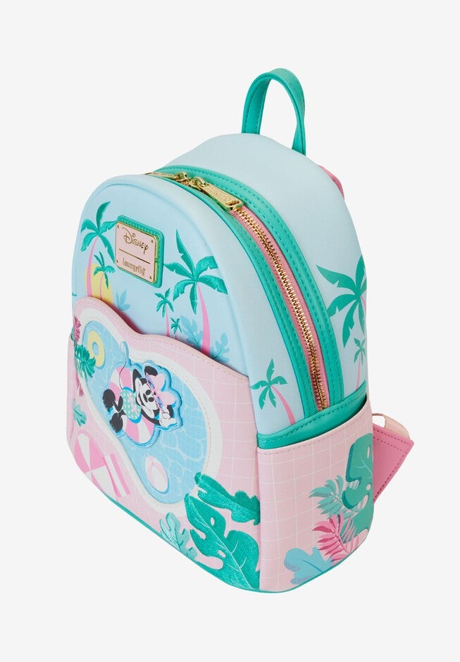 Loungefly x Disney Minnie Mouse Vacation Trip Mini Backpack, BLUE, alternate image number 3