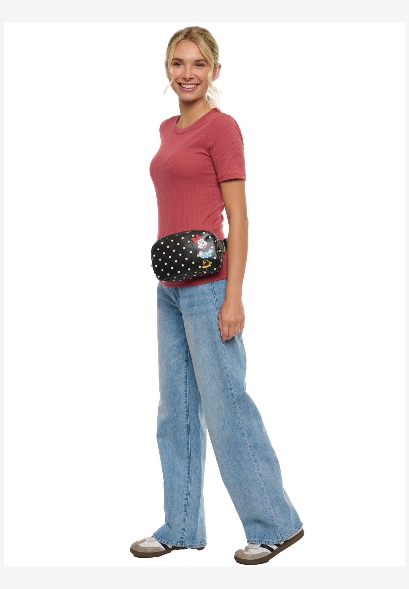Women's Disney Minnie Mouse Belt Bag Fanny Pack Waist Bag Crossbody, BLACK, alternate image number 2