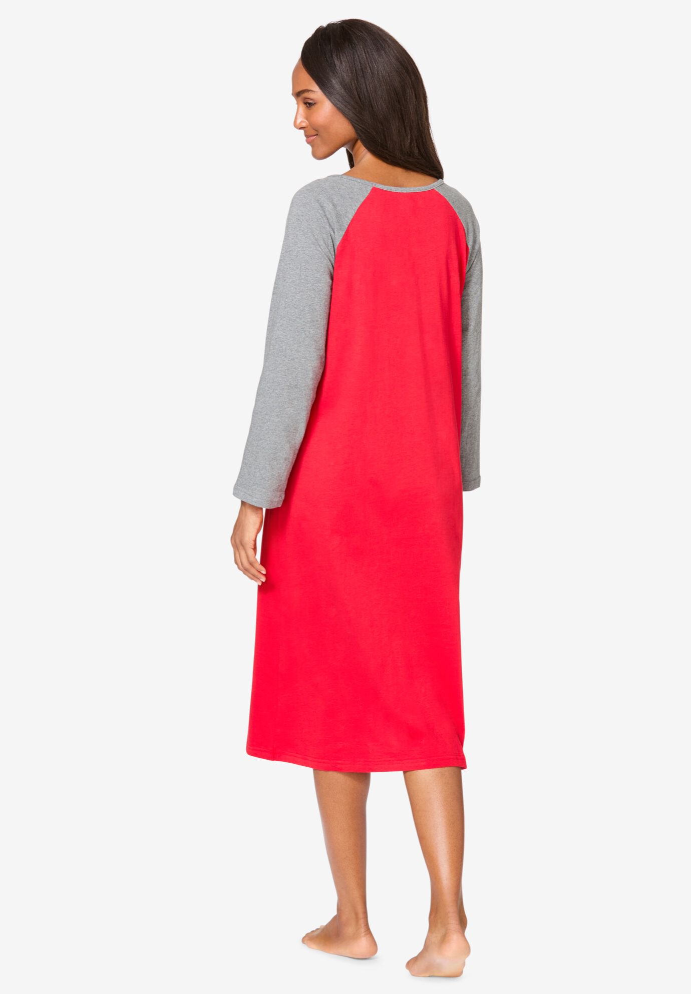 Avenue Body Baseball Sleepshirt, HOT RED, on-hover image number 1