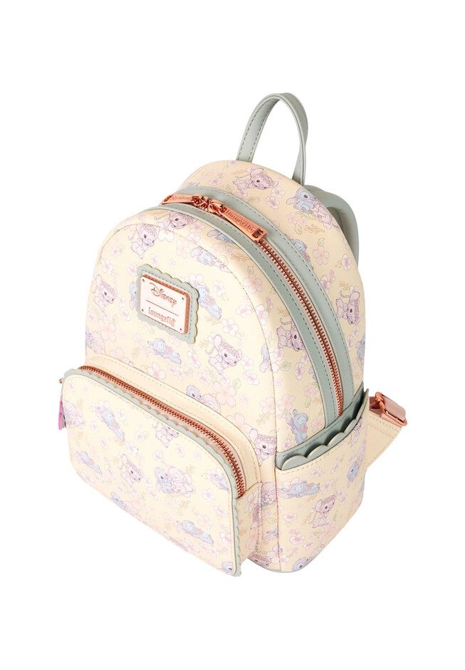 Loungefly X Disney Stitch Angel Mini Backpack Cherry Blossom All Over Print, BEIGE, alternate image number null