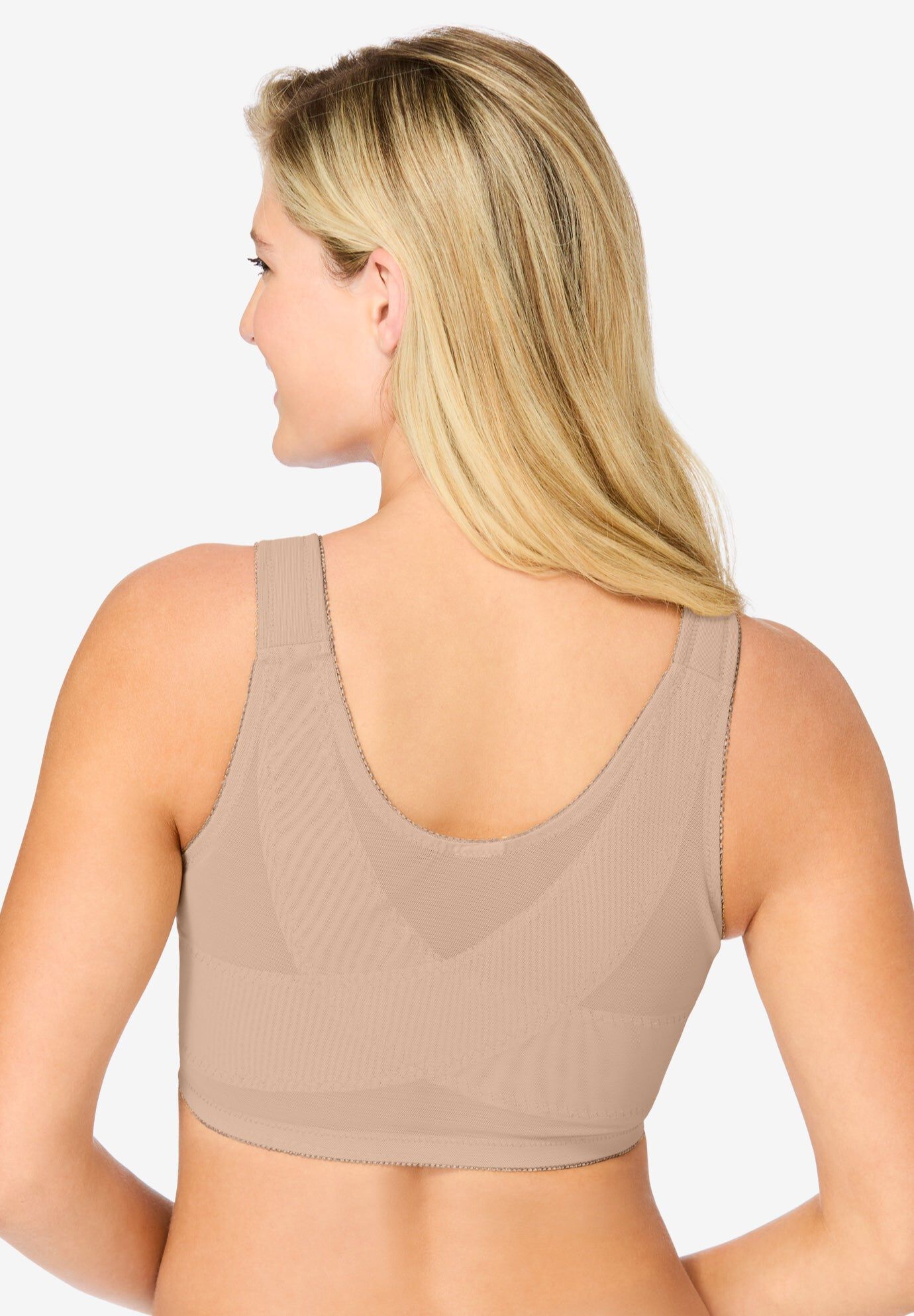 Front-Close Wireless Posture Bra, NUDE, hi-res image number 0