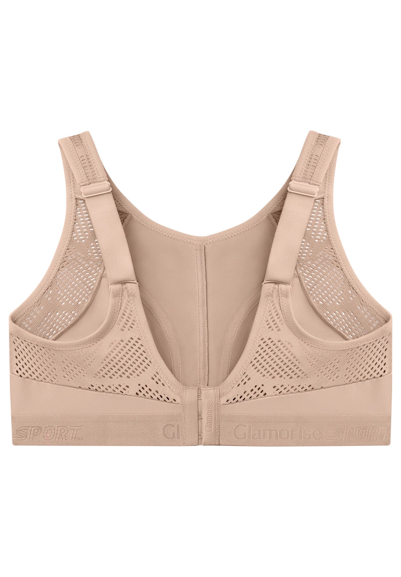 Full Figure Plus Size No-Sweat Mesh Sports Bra Wirefree 1068, , alternate image number 4