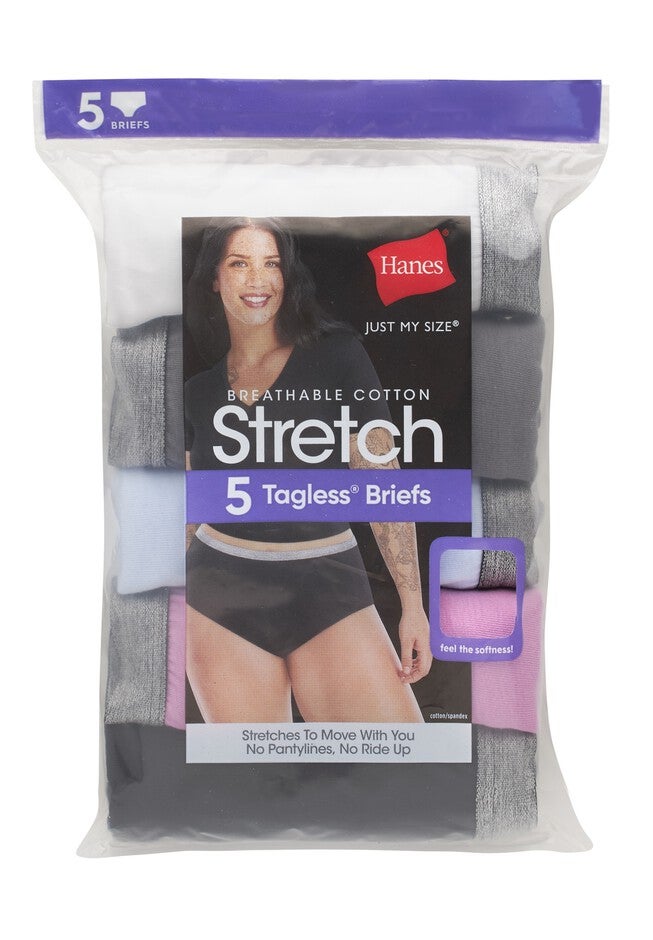 Women'S Stretch Cotton Brief Underwear, 5-Pack, , alternate image number null