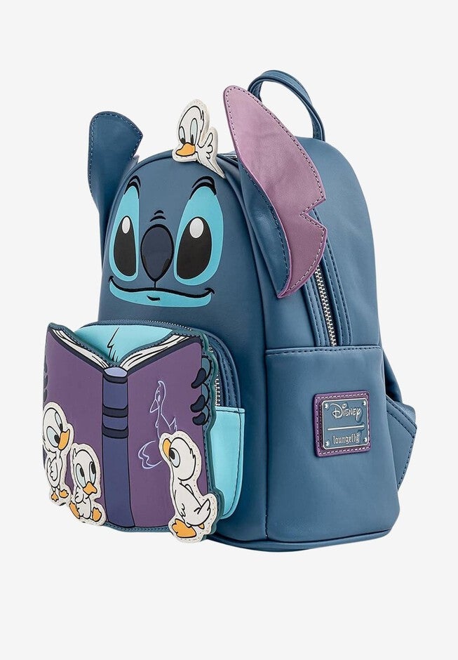 Loungefly x Disney Stitch Story Time Duckies Mini Backpack, BLUE, alternate image number null