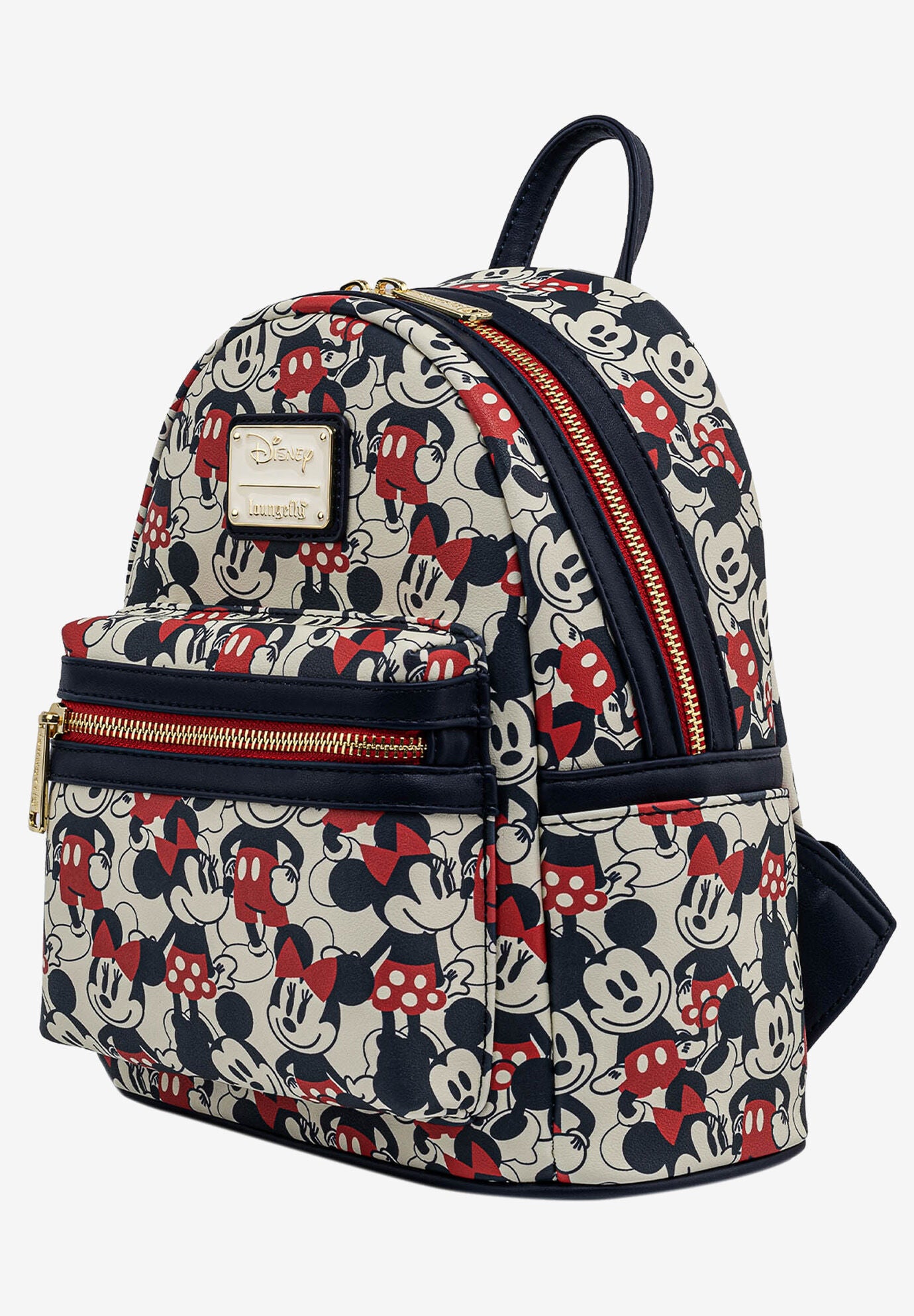 Loungefly x Disney Mickey & Minnie Mini Backpack Handbag All-Over Print Navy, , alternate image number 2