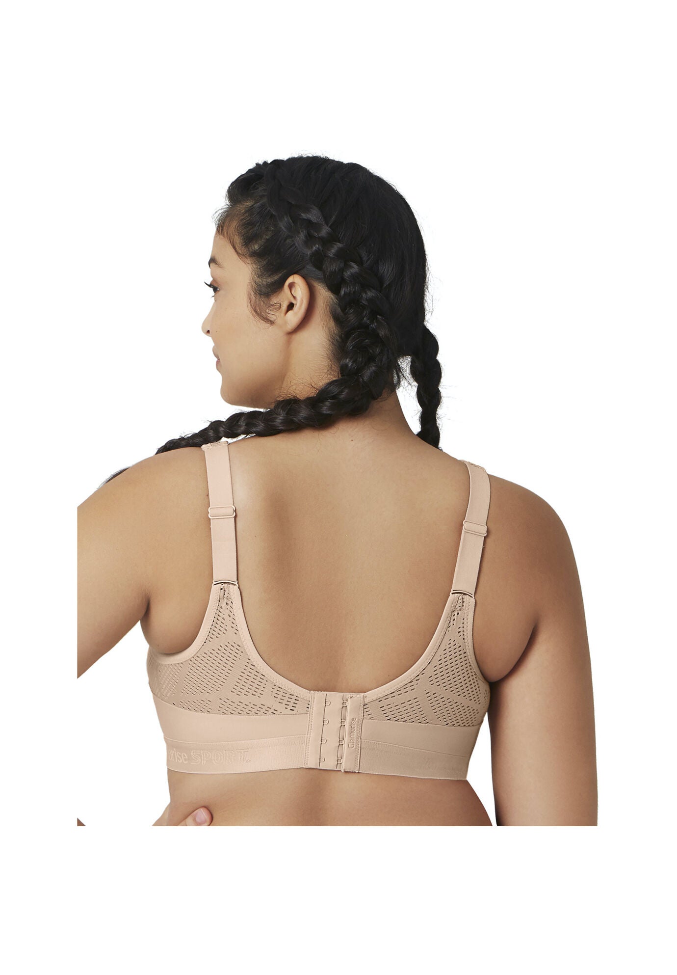 Full Figure Plus Size No-Sweat Mesh Sports Bra Wirefree 1068, , alternate image number 3