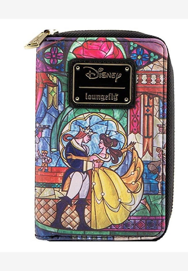Loungefly x Disney Beauty and The Beast Belle Wallet Zip Around, BLACK, on-hover image number null