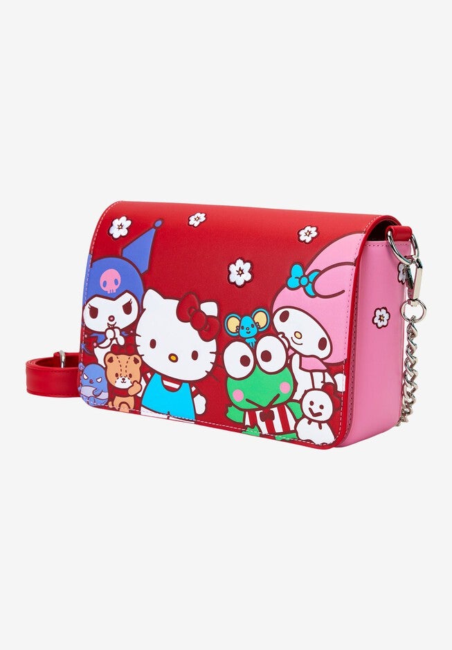 Loungefly x Sanrio Hello Kitty & Friends Crossbody Purse Color Block Bag, PINK, alternate image number null