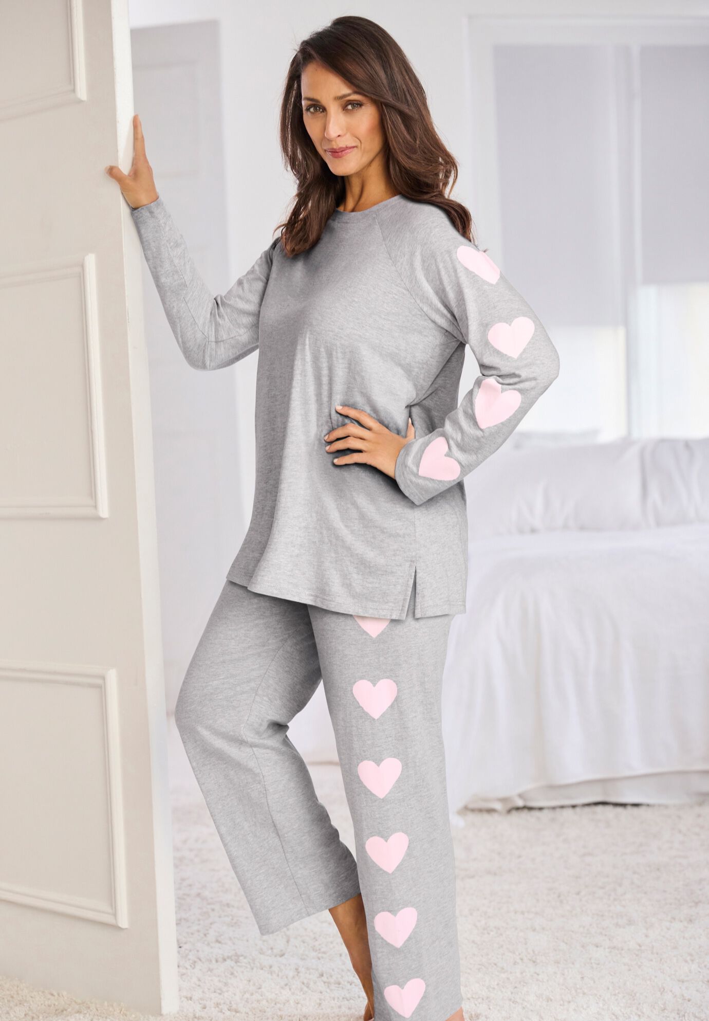 Dreams & Co&reg; Side Print Pajama Set, , alternate image number 4