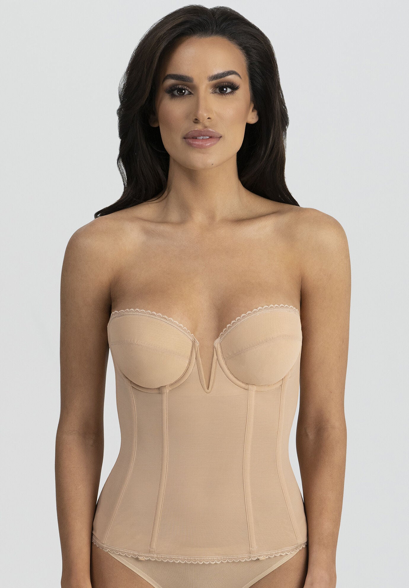 Vivienne V Wire Longline Strapless Bra Intimate Apparel, MOCHA, hi-res image number 0