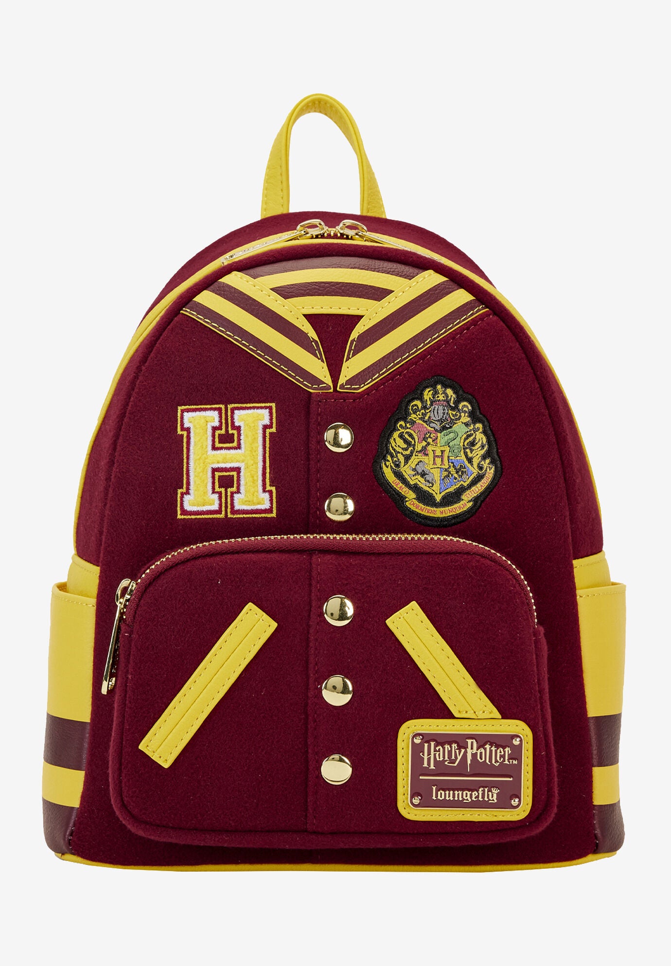 Loungefly X Harry Potter Mini Backpack Handbag Hogwarts Varsity Jacket , RED, hi-res image number 0