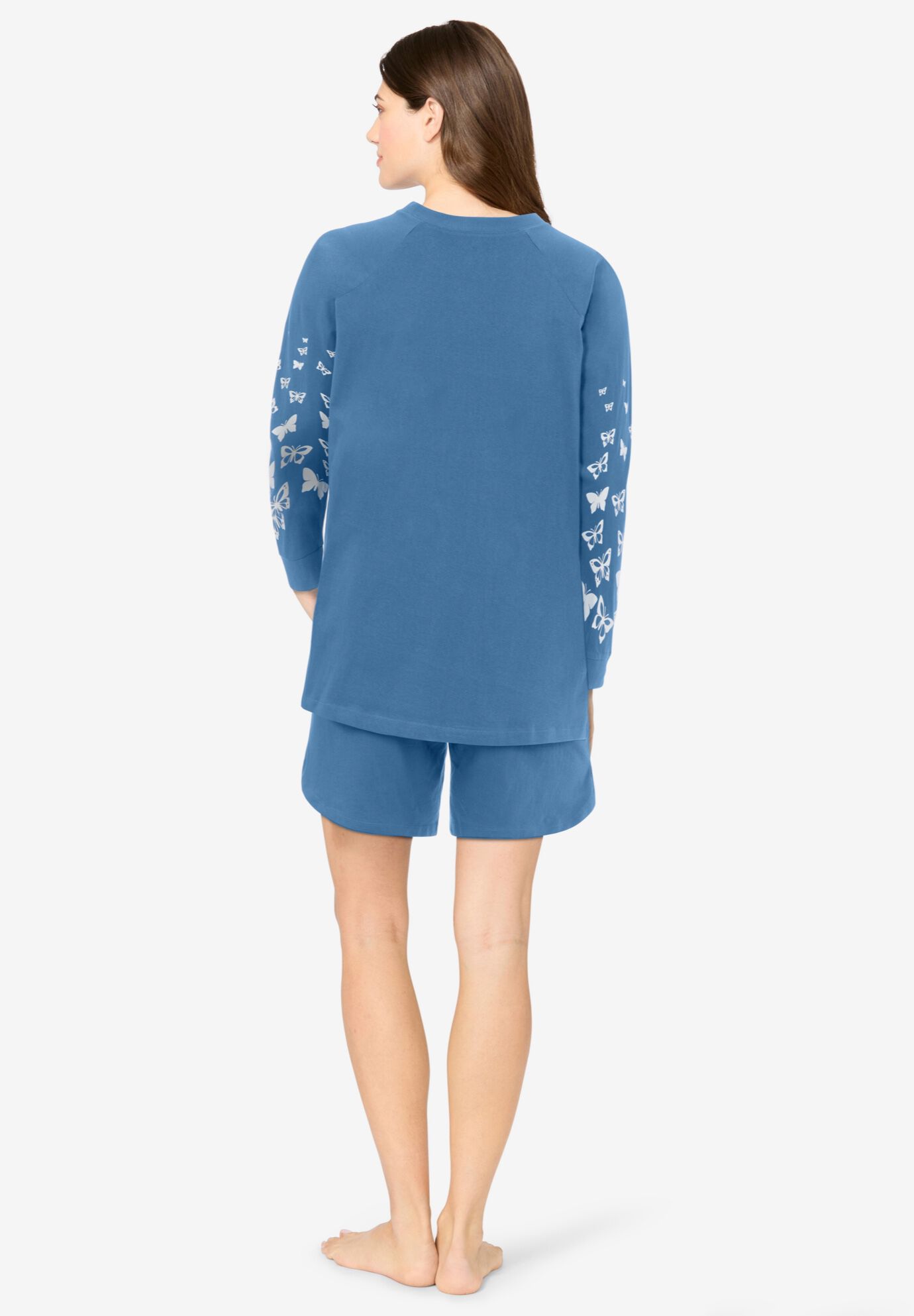 Shorty Pajamas, DUSTY INDIGO BUTTERFLY, on-hover image number 1