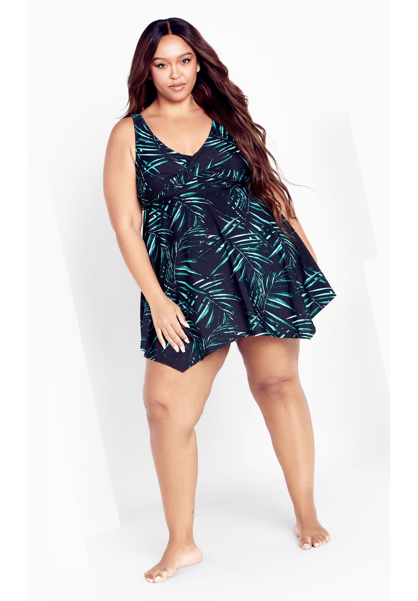Icon Print Swimdress, AQUA TROPICS PRINT, alternate image number 2