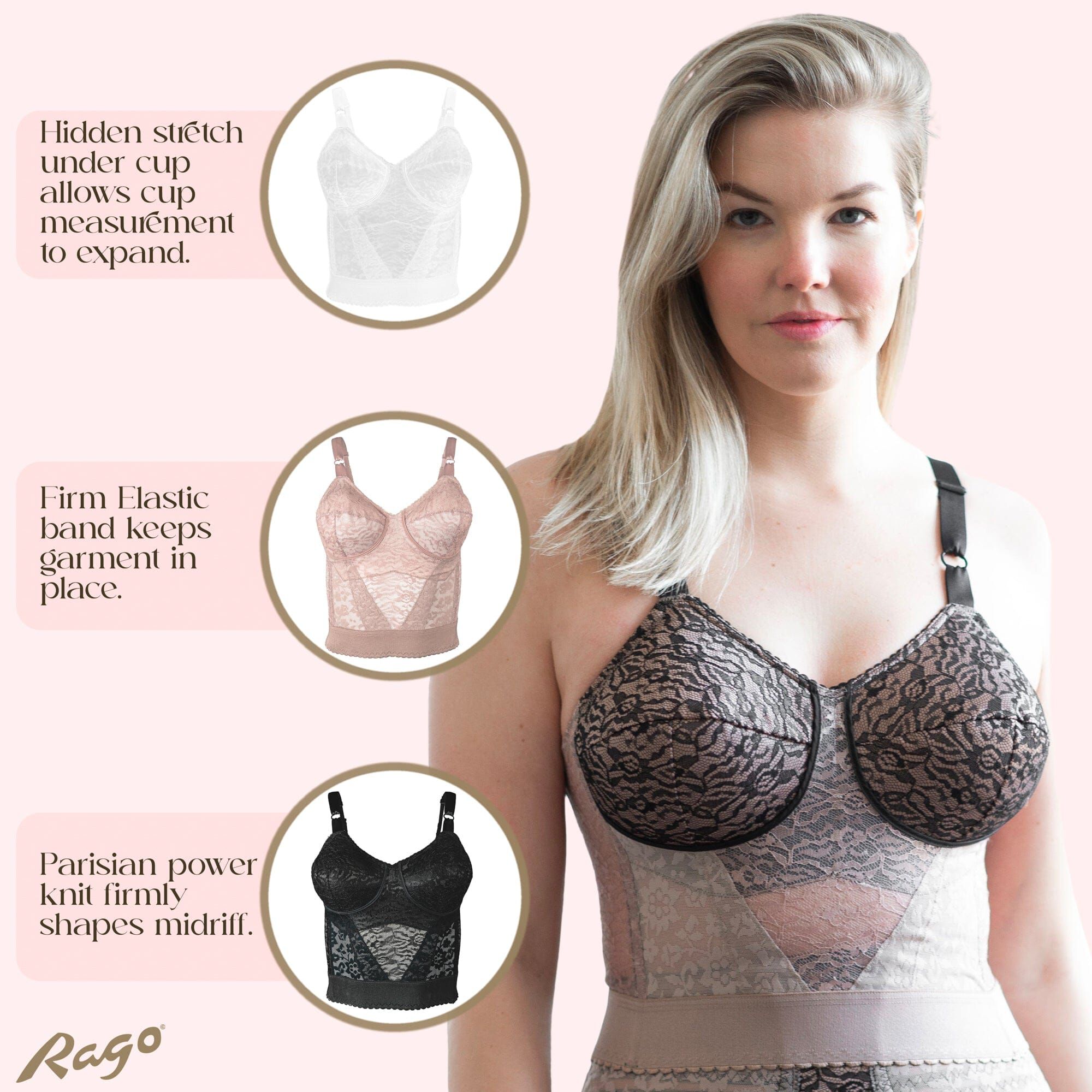 Expandable Cups Longline Bra, MOCHA, alternate image number 4