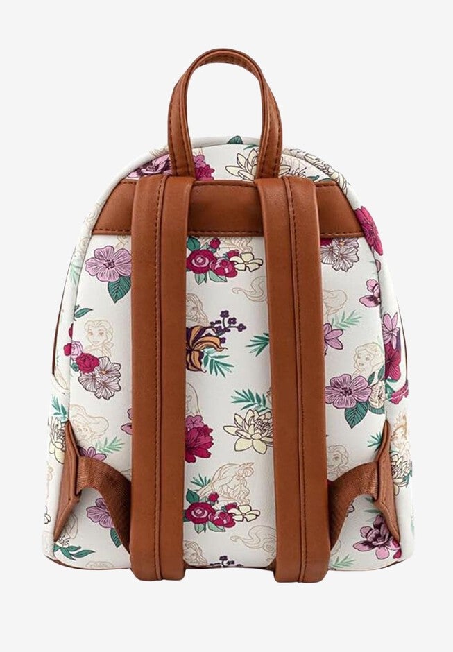 Loungefly x Disney Disney Princess Floral Mini Backpack All Over Print, WHITE, on-hover image number 1