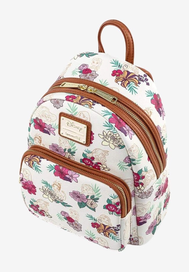 Loungefly x Disney Disney Princess Floral Mini Backpack All Over Print, WHITE, alternate image number 2