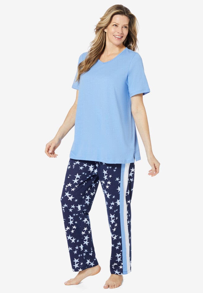 2-Piece Side Stripe Pajama Set, FRENCH BLUE STAR, hi-res image number 0