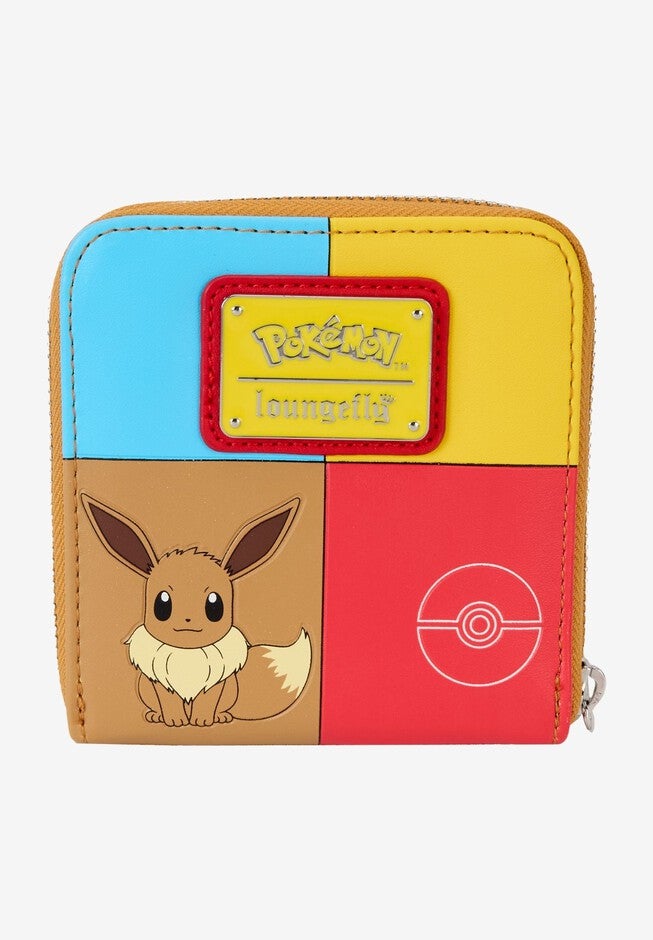 Loungefly x Pokemon Color Block Zip Around Wallet, BLUE, on-hover image number null
