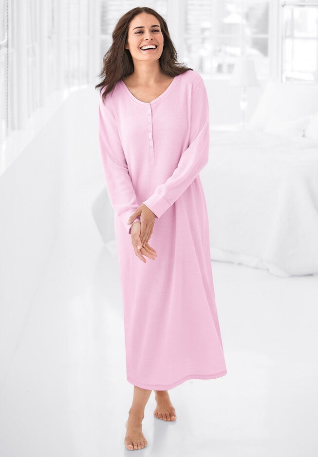 Thermal Henley Nightgown, , alternate image number 4