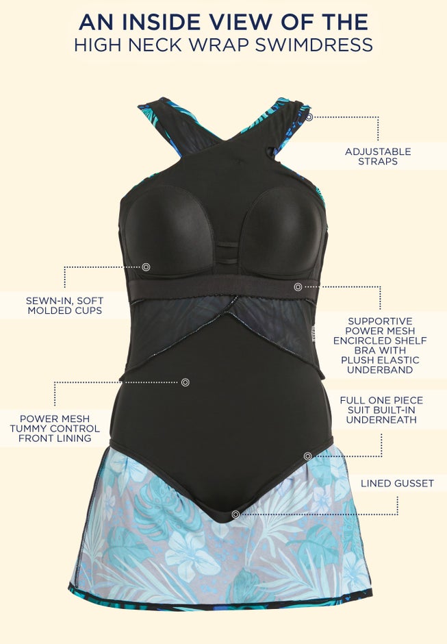 High Neck Wrap Swimdress image number 4