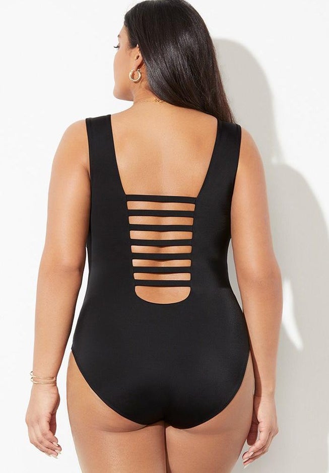 Strappy Scoopneck One Piece Swimsuit image number null