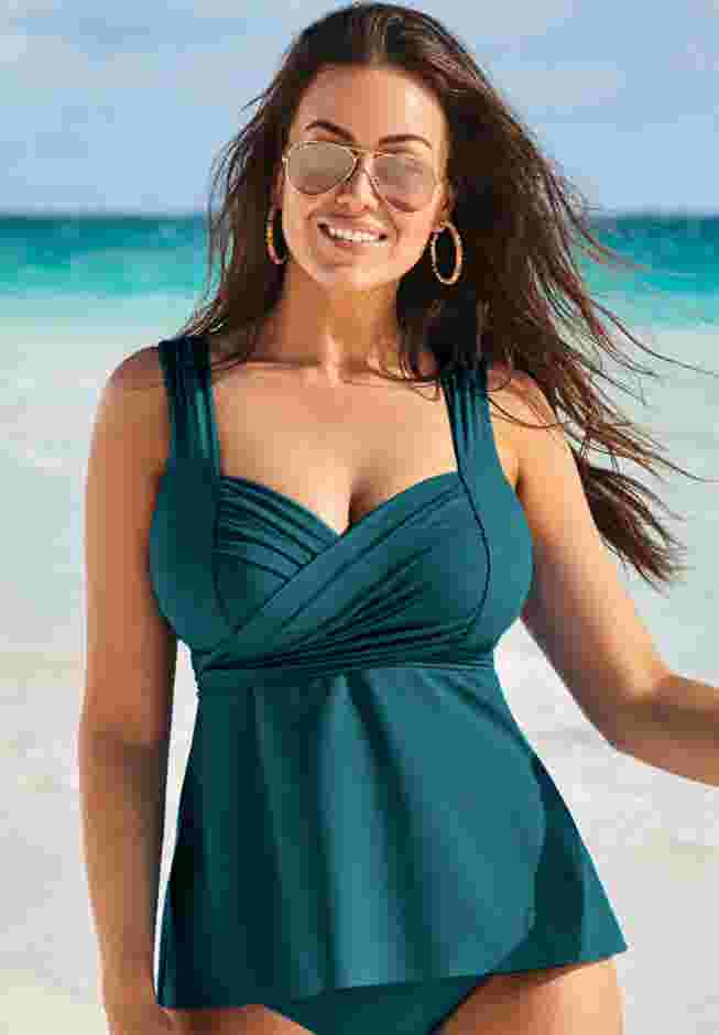 Sweetheart Wrap Tankini Top image number 0