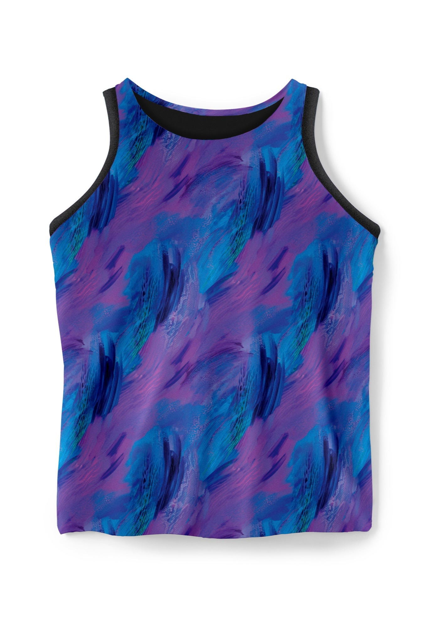 Longer-Length High-Neck Racerback Tankini Top image number 3