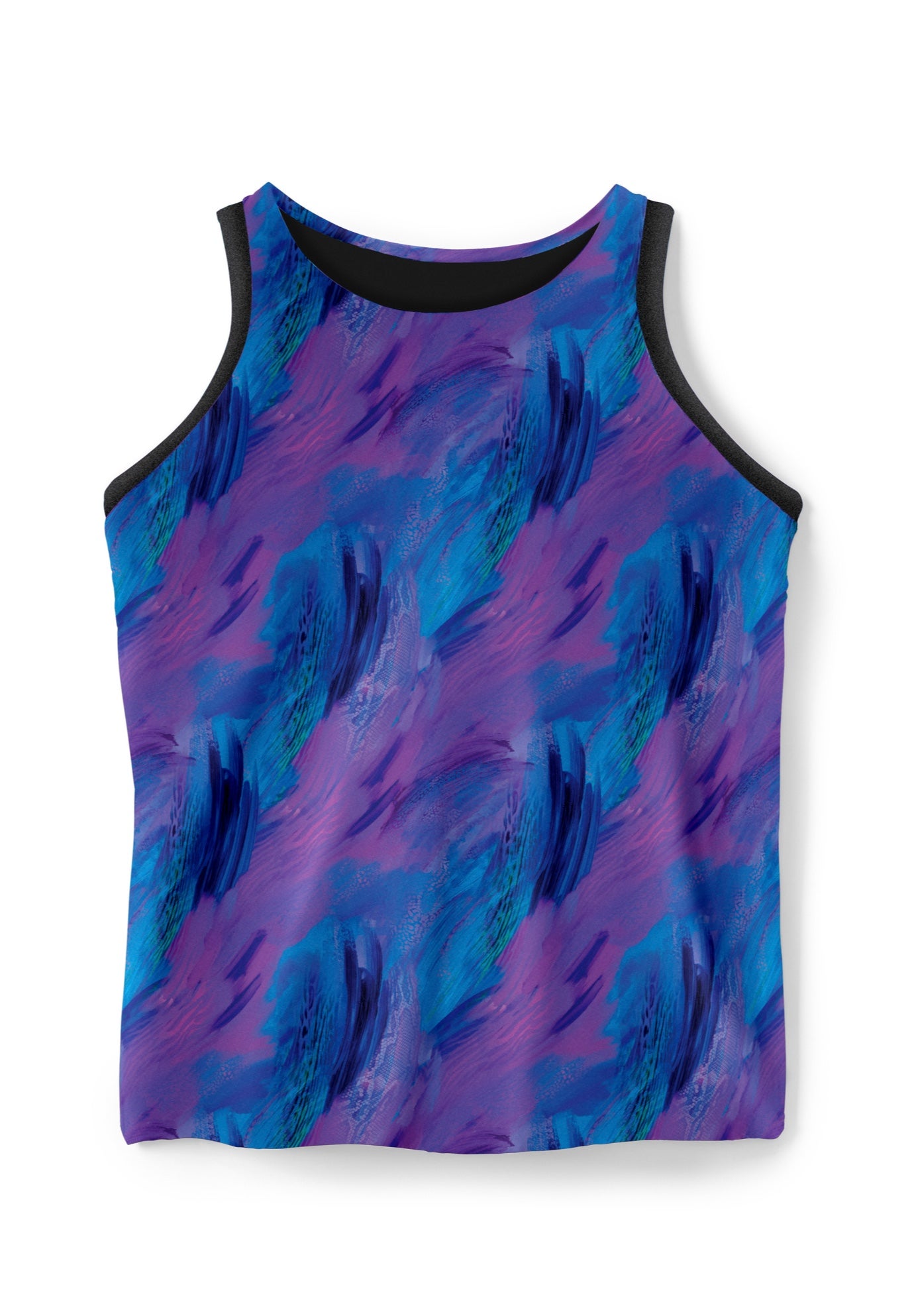 Longer-Length High-Neck Racerback Tankini Top image number 4