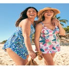 Loop-Strap V-Neck Tummy Control Two-Piece Swim Dress image number null