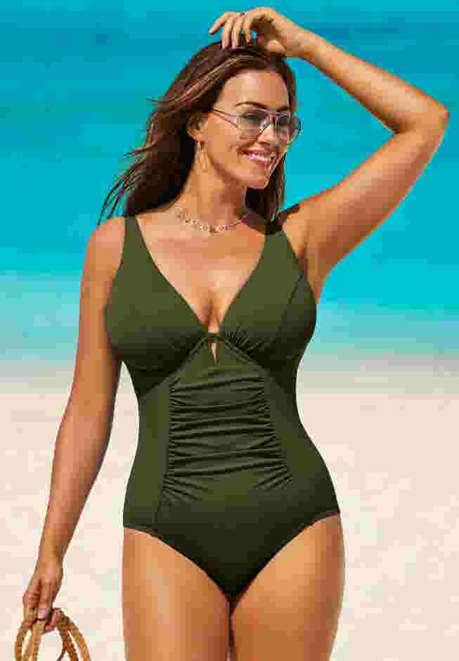 Shirred Underwire One Piece Swimsuit image number 0