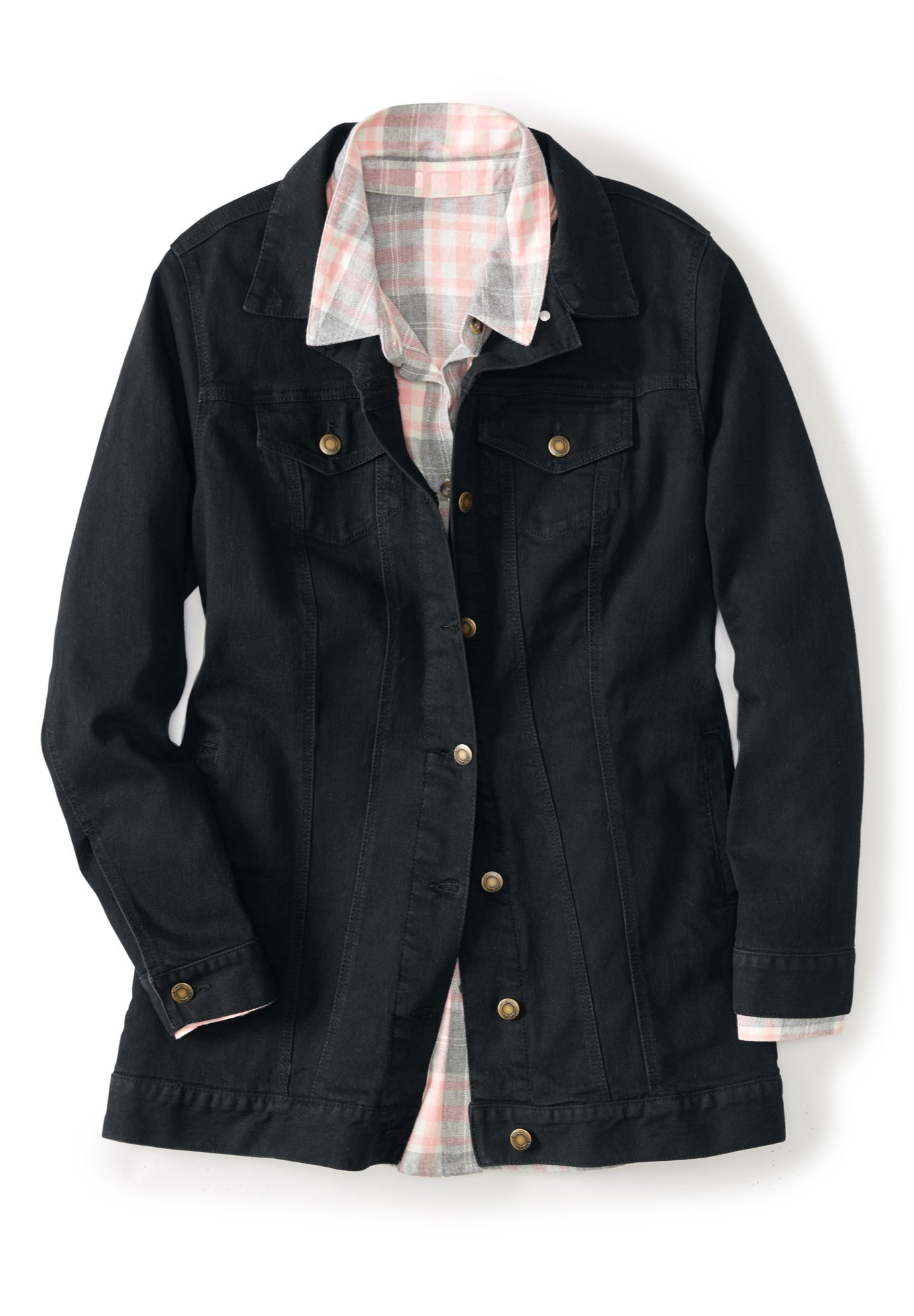 Long Stretch Denim Jean Jacket image number 8