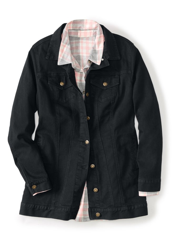 Long Stretch Denim Jean Jacket image number 8