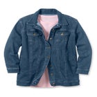 Long Stretch Denim Jean Jacket image number null