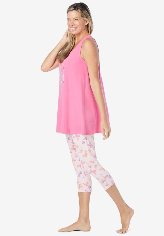 Scoopneck Tank & Capri Legging PJ Set  image number 3