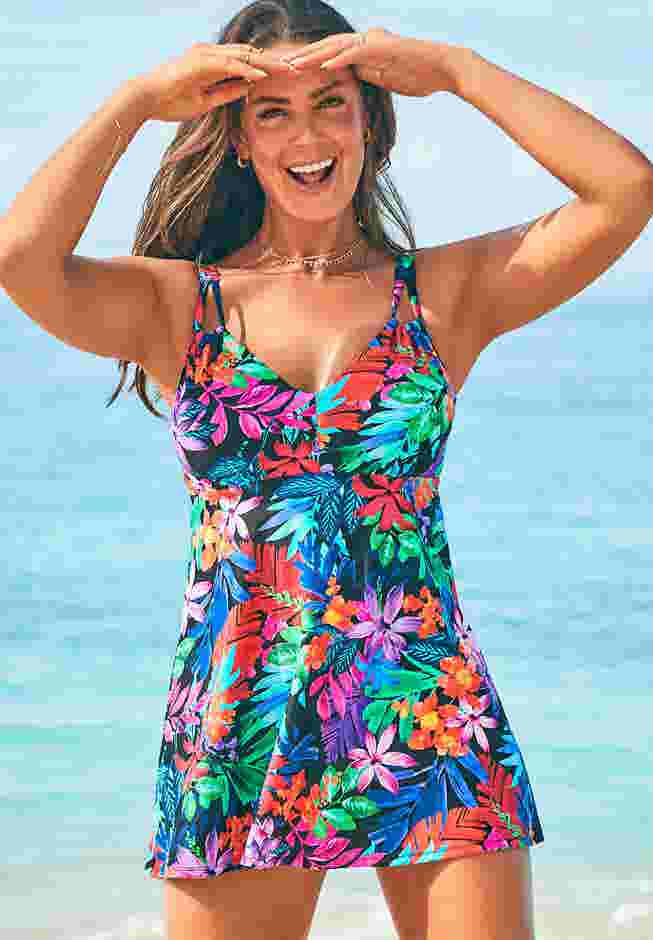 Loop Strap Two-Piece Swimdress image number 0