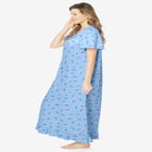 Long Floral Print Cotton Gown image number null