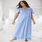 Long Floral Print Cotton Gown image number null