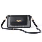 Faux Leather & Houndstooth Crossbody image number 1