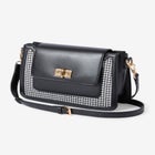 Faux Leather & Houndstooth Crossbody image number 0