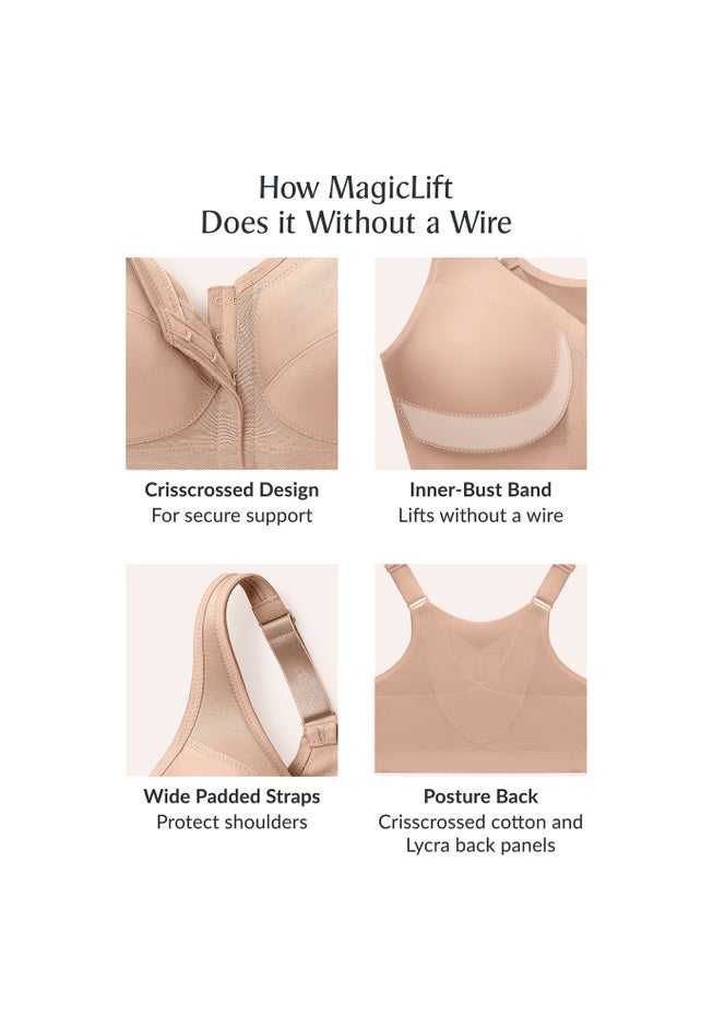 Glamorise® Magic Lift® Front-Close Posture Wireless Bra 1265 image number 5