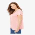 Plus Size Cotton Ultimate Flutter Sleeve Sweetheart Tee image number null