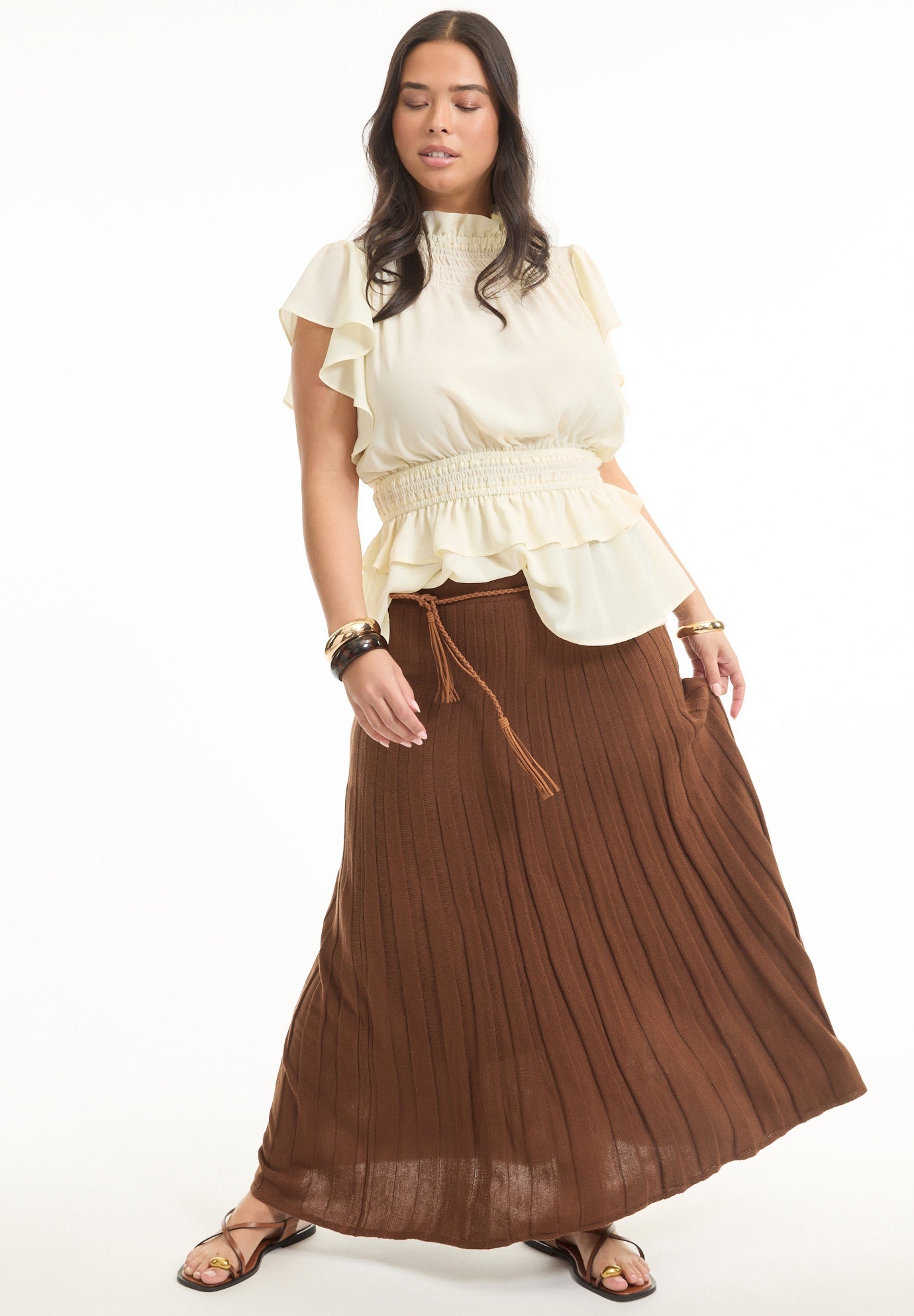 Pleated Midi Skirt image number 0