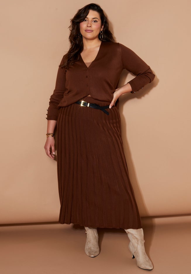 Pleated Midi Skirt image number null