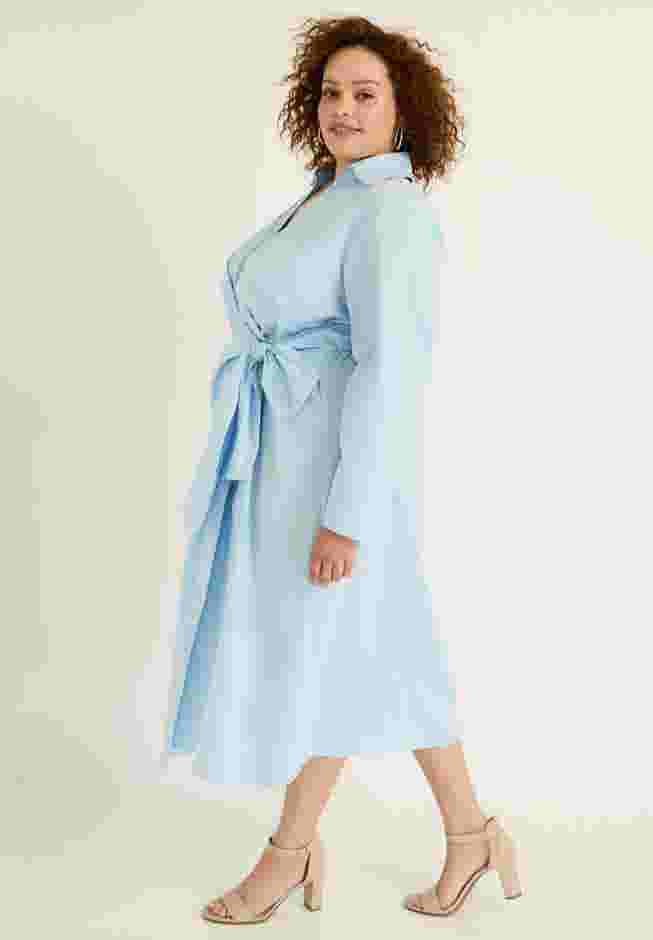 Collared Midi Wrap Dress image number 2