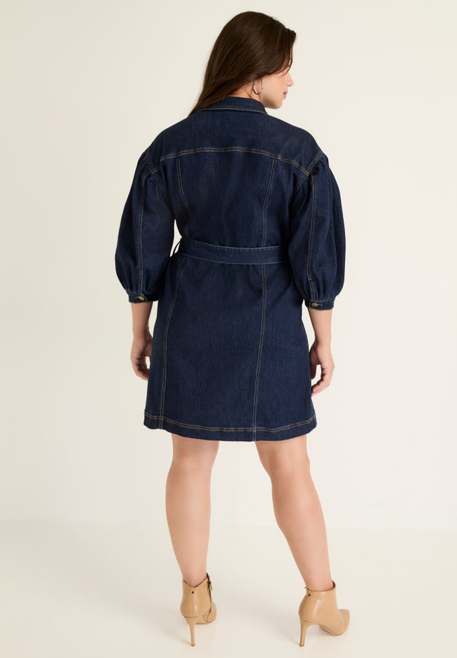 Denim Shirtdress image number 1
