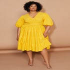 Lace-Trimmed Tiered Midi Dress image number null