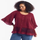 Lace-Trimmed Boho Blouse image number null