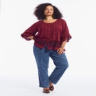 Lace-Trimmed Boho Blouse image number null