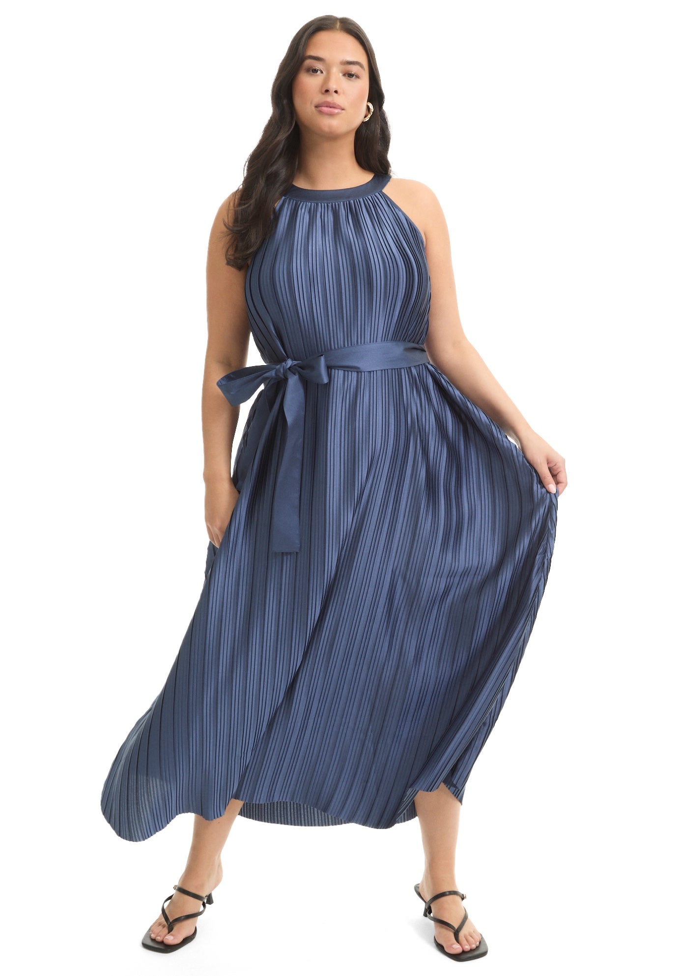 Pleated Halter Maxi Dress image number 0