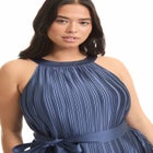 Pleated Halter Maxi Dress image number null